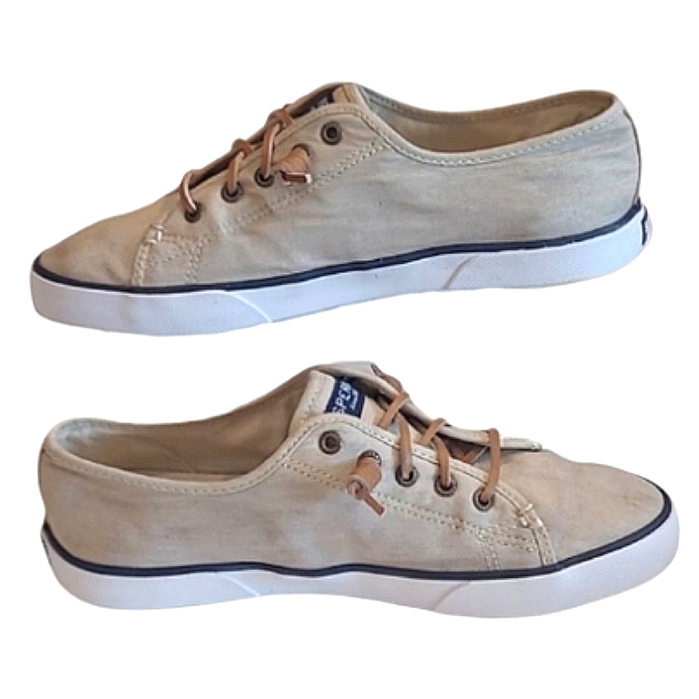 Sperry Top-Sider Crest Vibe Canvas Sneaker Barrel Ties Memory Foam Boat Shoe - Picture 3 of 17